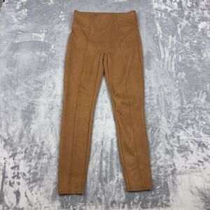 SPANX Faux Suede Leggings Womens Size M High Rise Rich Caramel Brown